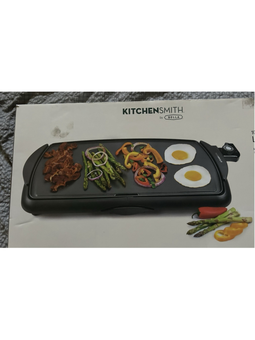 KitchenSmith by Bella Large Electric Griddle 10.5" x 20" Black
